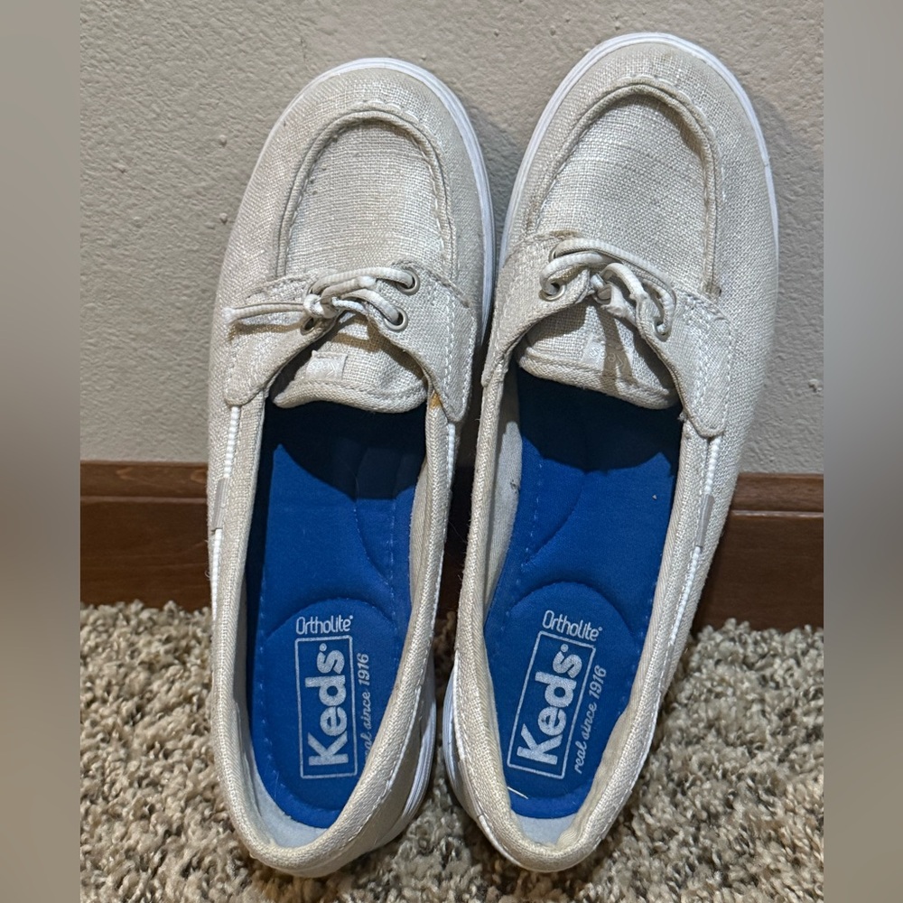 Keds Sparkly Beige Canvas Sneakers